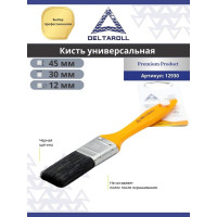 Кисть DeltaRoll с желтой ручкой, черная щетина, 30x12 мм 12930