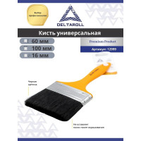 Кисть DeltaRoll с желтой ручкой, черная щетина, 100x16 мм 12999