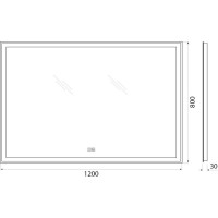 Зеркало со встроенным светильником BelBagno SPC-GRT-1200-800-LED-TCH-WARM