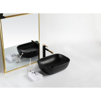 Керамическая накладная раковина BelBagno прямоугольная, чёрная матовая BB1302-H301