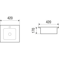 Врезная раковина WeltWasser WW DEILBACH 6037 420х420х170 10000004607