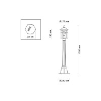 Уличный светильник ODEON LIGHT, 103 см стекло E27 60W VIRTA 4044/1F