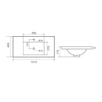 Подвесная тумба с раковиной Orange Line белая матовая Li-100Tuw+RA