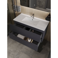 Подвесная тумба с раковиной Orange Line графит Li-100Tug+RA