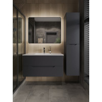 Подвесная тумба с раковиной Orange Line графит Li-100Tug+RA