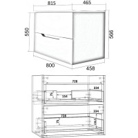 Подвесная тумба с раковиной Orange Line графит Li-80Tug+RA