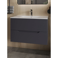 Подвесная тумба с раковиной Orange Line графит Li-80Tug+RA