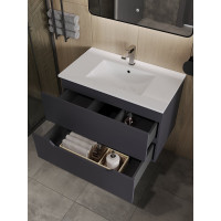 Подвесная тумба с раковиной Orange Line графит Li-80Tug+RA