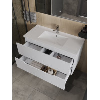 Подвесная тумба с раковиной Orange Line белая матовая Li-100Tuw+RA