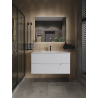 Подвесная тумба с раковиной Orange Line белая матовая Li-100Tuw+RA