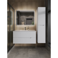 Подвесная тумба с раковиной Orange Line белая матовая Li-100Tuw+RA