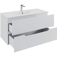 Подвесная тумба с раковиной Orange Line белая матовая Li-100Tuw+RA