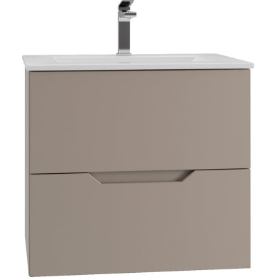 Подвесная тумба с раковиной Orange Line латте бежевый матовый Li-60Tul+RA