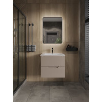 Подвесная тумба с раковиной Orange Line латте бежевый матовый Li-60Tul+RA