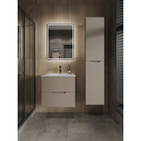 Подвесная тумба с раковиной Orange Line латте бежевый матовый Li-60Tul+RA