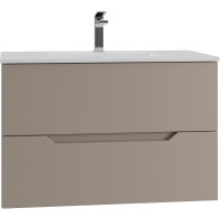 Подвесная тумба с раковиной Orange Line латте бежевый матовый Li-80Tul+RA