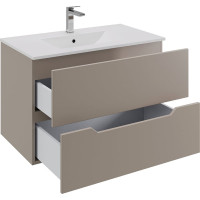 Подвесная тумба с раковиной Orange Line латте бежевый матовый Li-80Tul+RA