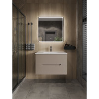 Подвесная тумба с раковиной Orange Line латте бежевый матовый Li-80Tul+RA