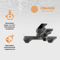 Смеситель для ванны с душевым набором ORANGE черная M04-300b