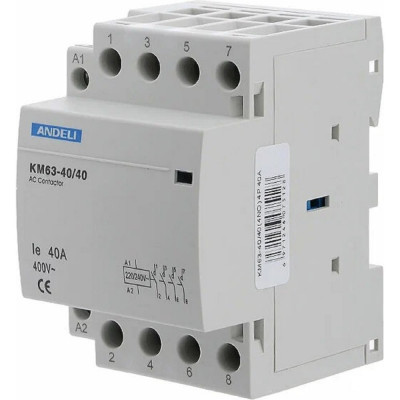 Модульный контактор ANDELI КМ63-40/40, 4NO, 4P 40A ADL08-247