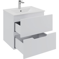 Подвесная тумба с раковиной Orange Line белая матовая Li-60Tuw+Ra