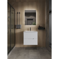 Подвесная тумба с раковиной Orange Line белая матовая Li-60Tuw+Ra