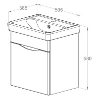 Подвесная тумба Orange TOPLINE Monaco 50-01 с умывальником, белая TP-MO50