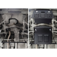 Защита картера, КПП и переднего редуктора Автоброня для Chevrolet Niva 2002-2020/Lada Niva I 2123 2020-н.в., сталь 1.8 мм, с крепежом K111.01022.1