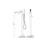 Напольный смеситель для ванны, чёрный BELBAGNO LUCE LUC-FMT-NERO