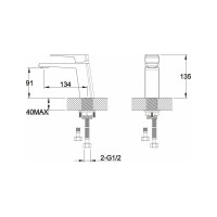 Смеситель для раковины BELBAGNO ARLIE без донного клапана, хром ARL-LVM-CRM