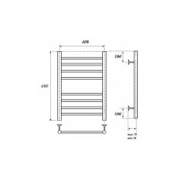 Водяной полотенцесушитель Point Аврора П8 400x600, хром PN10146S