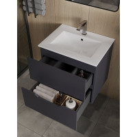 Подвесная тумба с раковиной Orange Line графит Li-60Tug+Ra