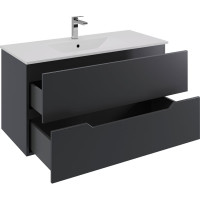 Подвесная тумба Orange Line 100 черная, с раковиной Li-100Tub+Ra