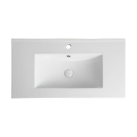 Подвесная тумба Orange Line 80 черная, с раковиной Li-80Tub+Ra