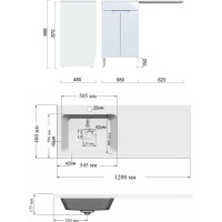 Напольная тумба ORANGE Optima с левой раковиной, под стиральную машину OPD-120TUW+RAL