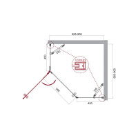Душевой уголок BelBagno KRAFT-P-1-90-C-Cr-L