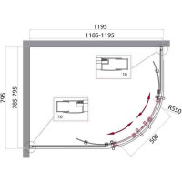 Душевой уголок BelBagno UNO-195-RH-2-120/80-C-Cr
