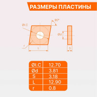 Пластина твердосплавная CNMG120408-GR JT4125 СпецТехИнструмент CNMG120408GRJT4125STI