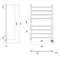 Электрический полотенцесушитель Domoterm Медея хром, П8 400x800 ER