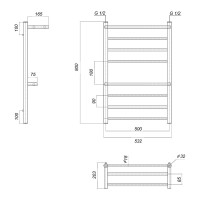 Водяной полотенцесушитель Domoterm Медея хром, сп2 П8 500x800