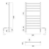 Электрический полотенцесушитель Domoterm Медея хром, П10 500x1000 EK R