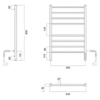 Электрический полотенцесушитель Domoterm Квадро хром, П8 500x800 EK R