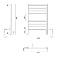 Электрический полотенцесушитель Domoterm Медея хром, П8 500x800 EK R