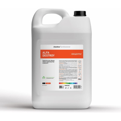 Кислотное пенное моющее средство для уборки после строительства и ремонта CleanBox Professional Alfa DeStroy (Альфа Дестрой) 5л 13395