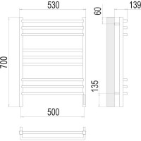 Полотенцесушитель Terminus Соренто sensor quick touch П9 500x700 4670078531490