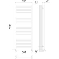 Полотенцесушитель водяной Terminus & Аврора П22 500x1200 4670078529398