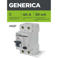 Автоматический выключатель дифференциального тока GENERICA АВДТ 32 C40 MAD25-5-040-C-30