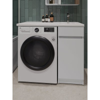 Напольная тумба с правой раковиной под стиральную машину ORANGE OPTIMA c корзиной OPK-40TUW+RAR