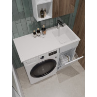 Напольная тумба с правой раковиной под стиральную машину ORANGE OPTIMA c корзиной OPK-40TUW+RAR