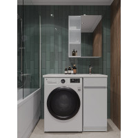 Напольная тумба с правой раковиной под стиральную машину ORANGE OPTIMA c корзиной OPK-40TUW+RAR